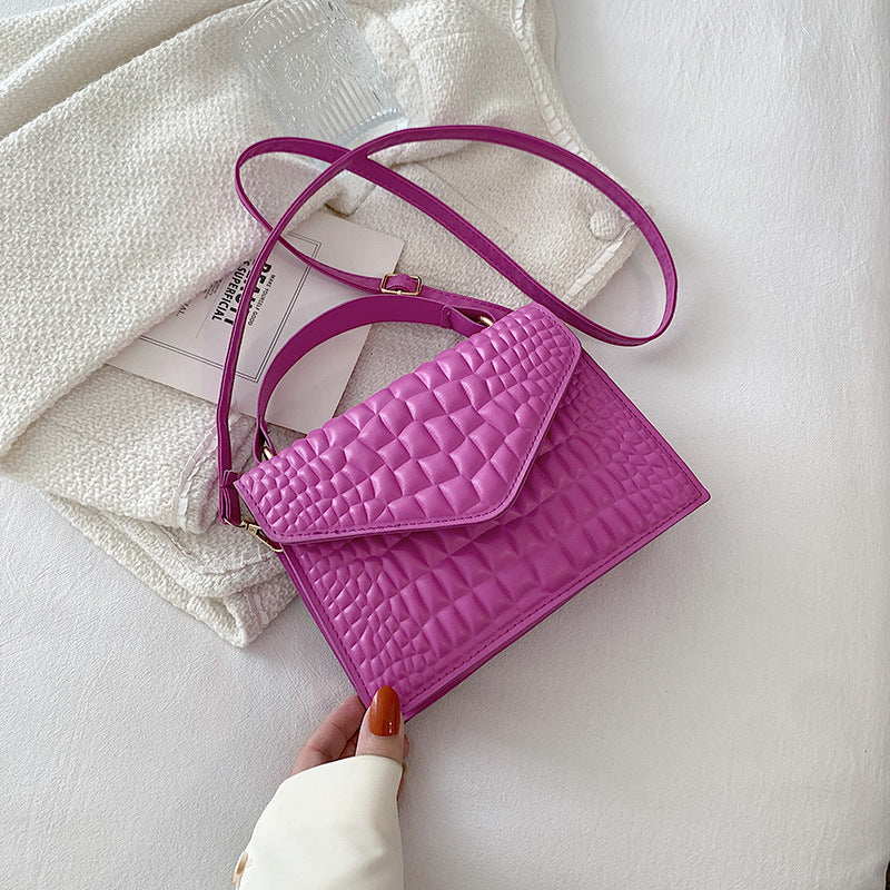 Borsa a tracolla donna in ecopelle PU motivo coccodrillo – colore rosa – URBANPULSE"